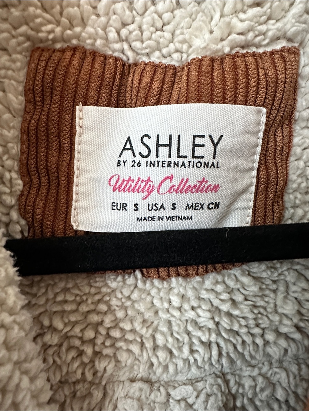 Ashley By 26 International Tan Corduroy Teddy Jacket with Cream Sherpa Lining - Picture 2 of 7